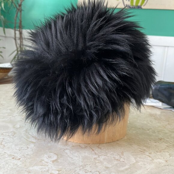 VTG MCM Sz S/M Black Tuscan Lambskin Fur Hat main image 7
